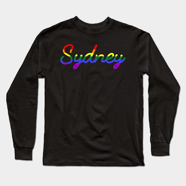 Sydney Pride Festival LGBT Rainbow Flag Long Sleeve T-Shirt by Scar